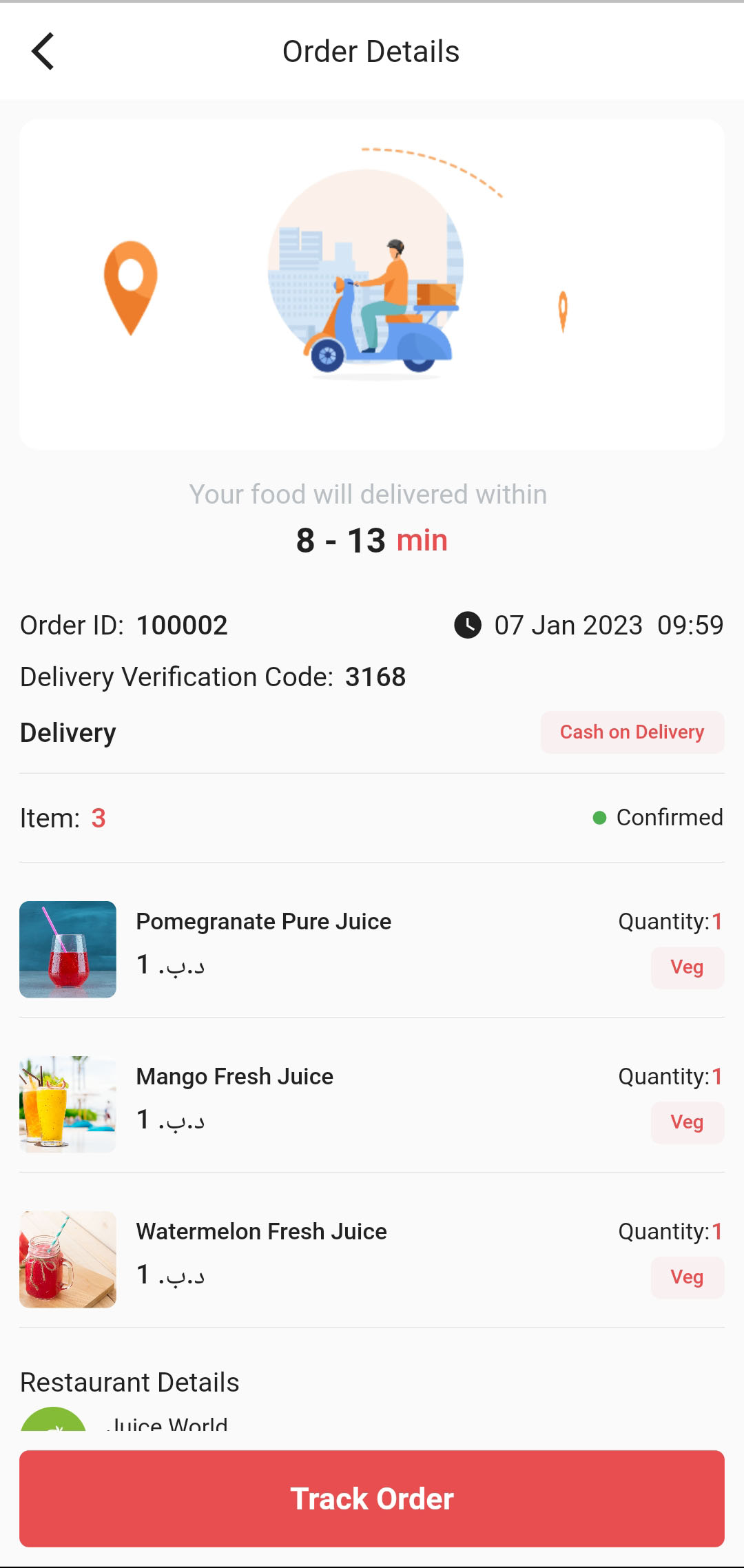 Food Del;ivery App- Delivery Details
